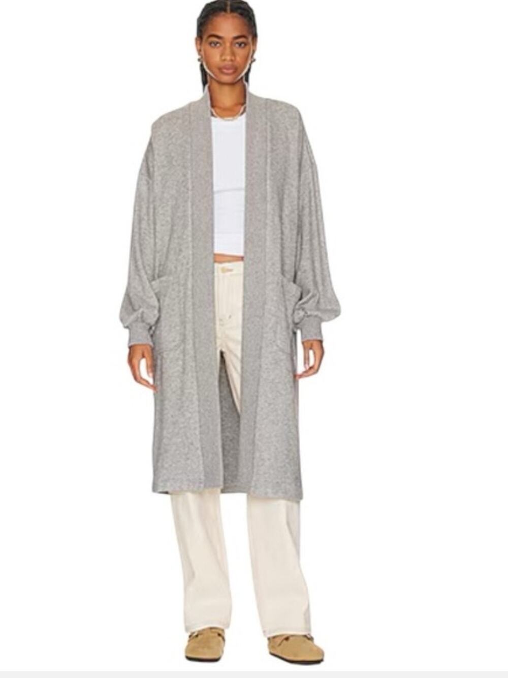 NEW Steve Madden Marla Coat Duster Cardigan Sweater Heather Gray Size Medium